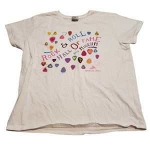 Alstyle Rock & Roll Hall of Fame T-Shirt Classic White Women's Large L Pre-owned